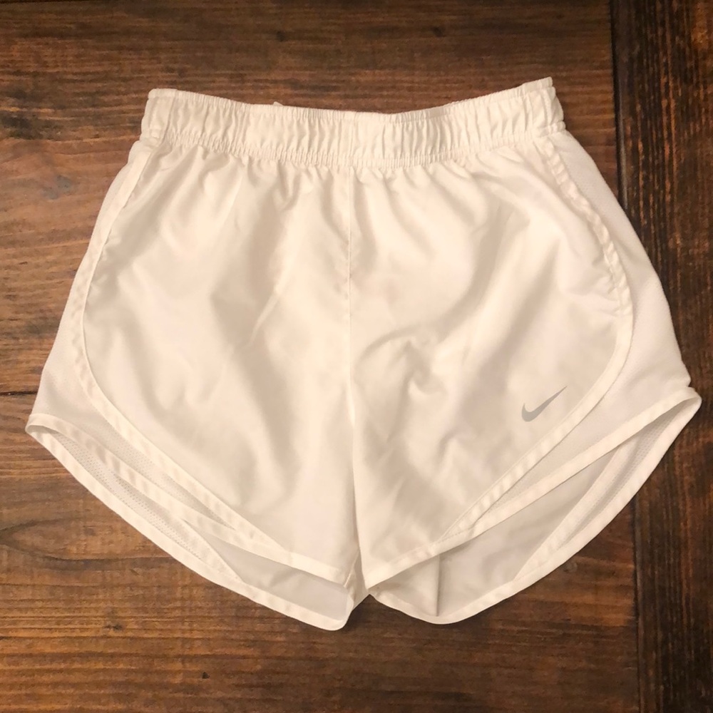 XS Nike white dri-fit running shorts pre-owned!